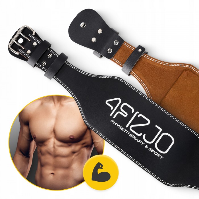 Пояс для важкої атлетики 4FIZJO шкіряний Size M Black (P-5905973404303)