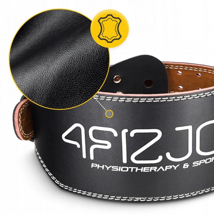 Пояс для важкої атлетики 4FIZJO шкіряний Size M Black (P-5905973404303)
