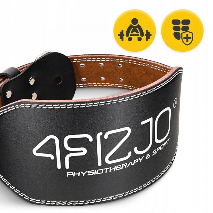 Пояс для важкої атлетики 4FIZJO шкіряний Size M Black (P-5905973404303)