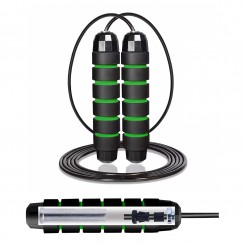 Скакалка швидкісна для кросфіту Cornix Speed ​​Rope Classic з обтяженням XR-0352 Black/Green