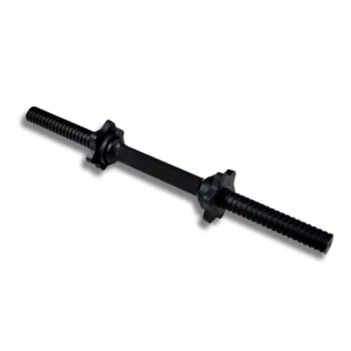 Гриф гантельний 45см (30мм) із пласт. гайками (чорний)