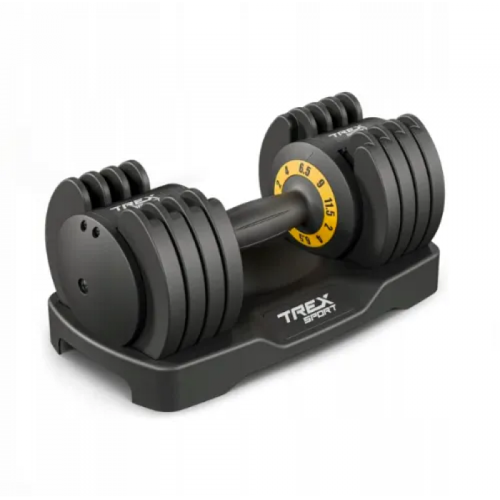Гантель розбірний регульований Trex Sport 2-11,5кг чорний