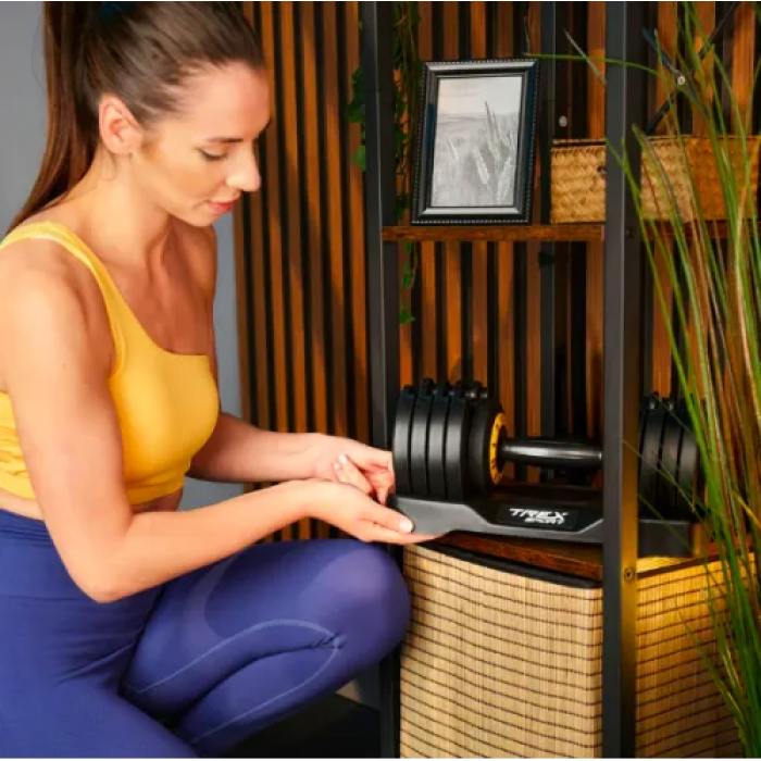 Гантель розбірний регульований Trex Sport 2-11,5кг чорний