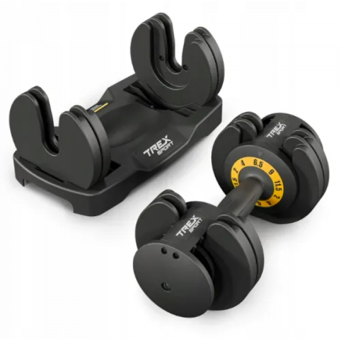 Гантель розбірний регульований Trex Sport 2-11,5кг чорний