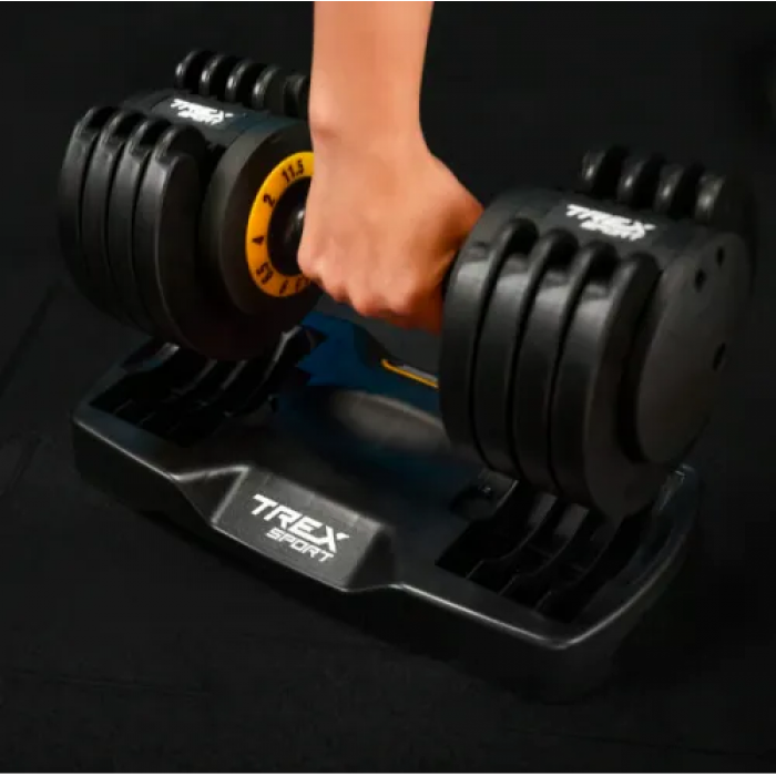 Гантель розбірний регульований Trex Sport 2-11,5кг чорний