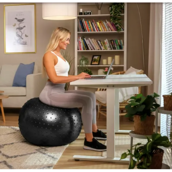 Фітбол масажний Hop-Sport 65см чорний + насос