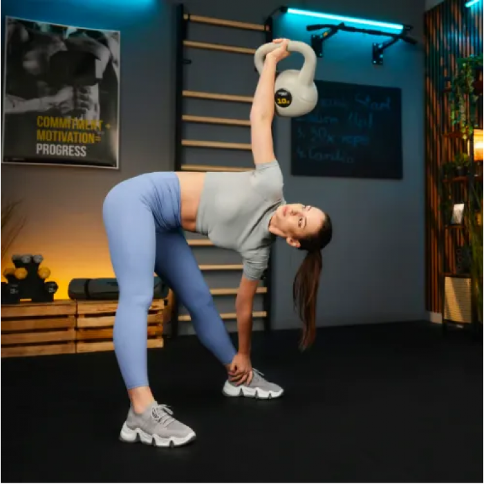 Гиря виниловая 10кг Trex Sport TX-010CKB серый