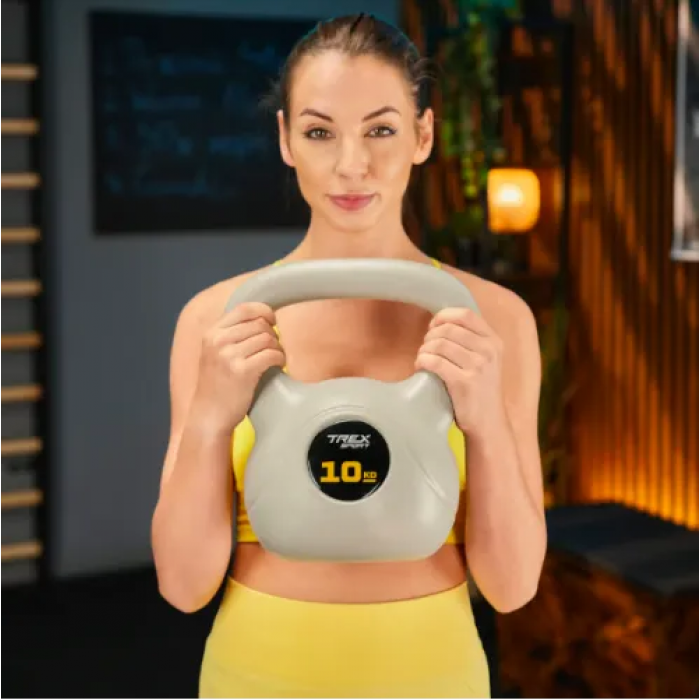 Гиря виниловая 10кг Trex Sport TX-010CKB серый