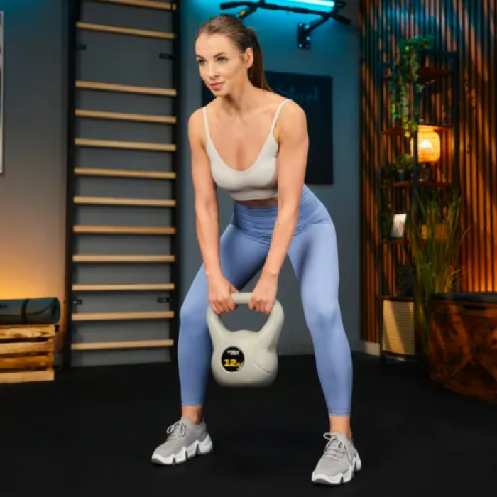 Гиря виниловая 12кг Trex Sport TX-012CKB серый