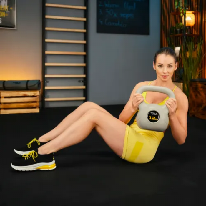 Гиря виниловая 12кг Trex Sport TX-012CKB серый