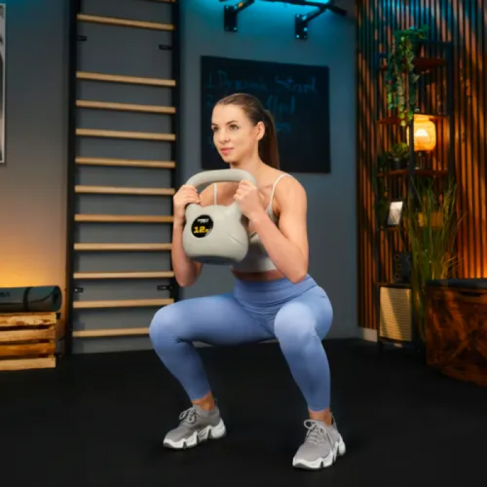 Гиря виниловая 12кг Trex Sport TX-012CKB серый