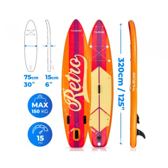 Надувна SUP дошка (Сап борд) THUNDER RETRO 320