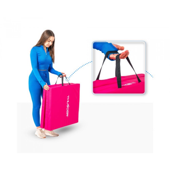 Матрас гимнастический THUNDER MG-02, 180 х 60 х 5 см, розовый