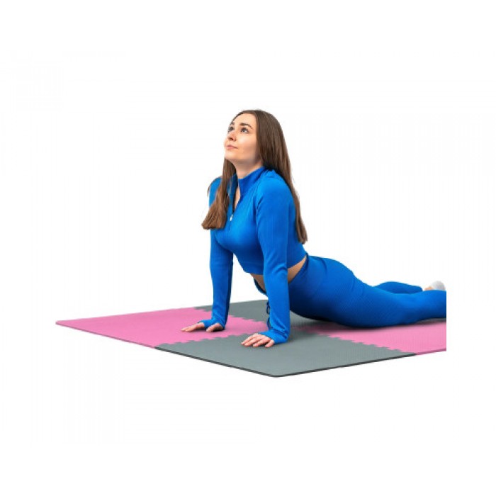 Мат-пазл THUNDER PZ-02 60 х 60 х 1 см рожево-сірий 6шт