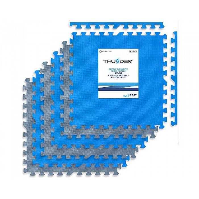 Мат-пазл THUNDER PZ-04 60 х 60 × 2 см 4шт голубовато-серый