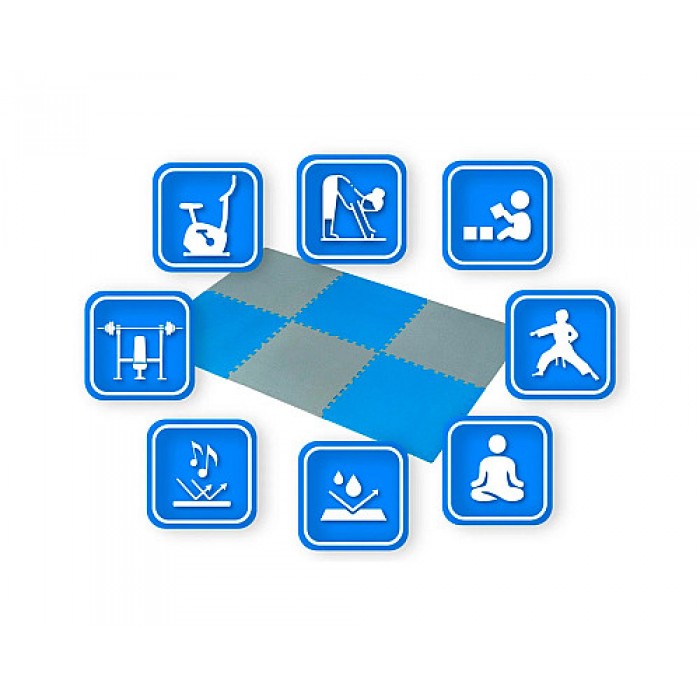 Мат-пазл THUNDER PZ-04 60 х 60 × 2 см 4шт голубовато-серый