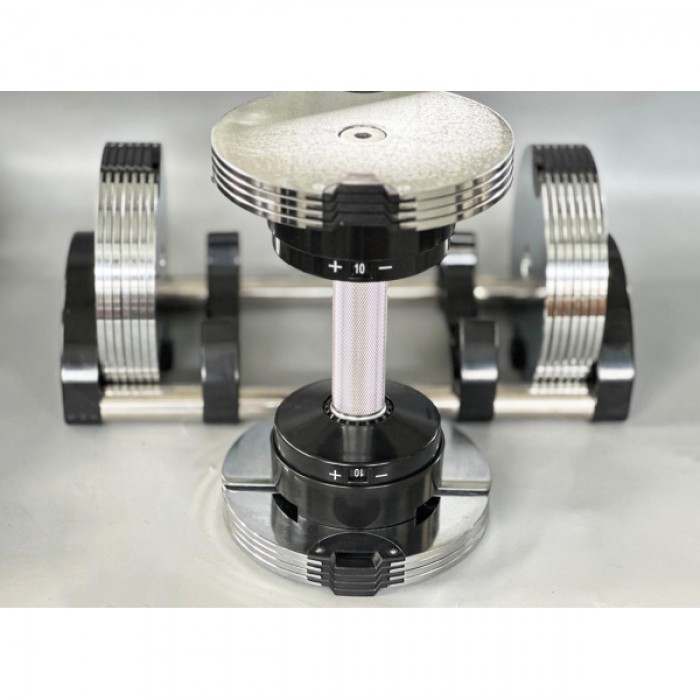 Гантели с регулируемым весом 3-24 кг Generation Fitness GF3-24kg (хром) - пара