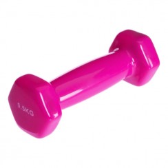 Гантель для фитнеса 0,5 кг 1шт с виниловым покрытием Generation Fitness FF51D3A-0.5kg (розовый)