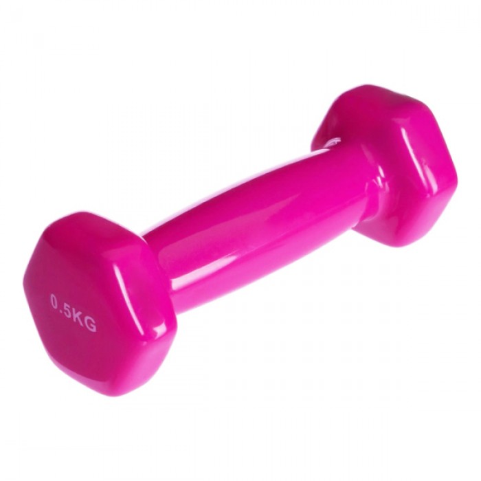 Гантель для фитнеса 0,5 кг 1шт с виниловым покрытием Generation Fitness FF51D3A-0.5kg (розовый)