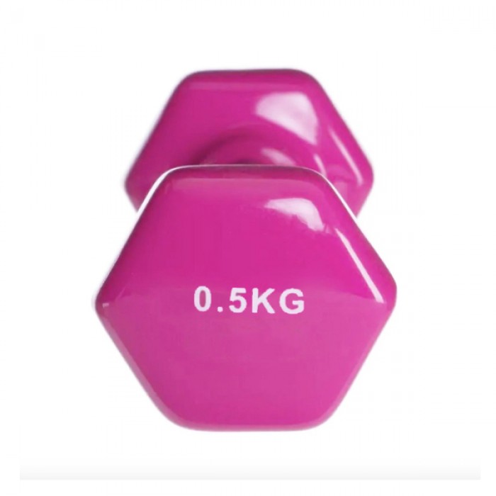 Гантель для фитнеса 0,5 кг 1шт с виниловым покрытием Generation Fitness FF51D3A-0.5kg (розовый)