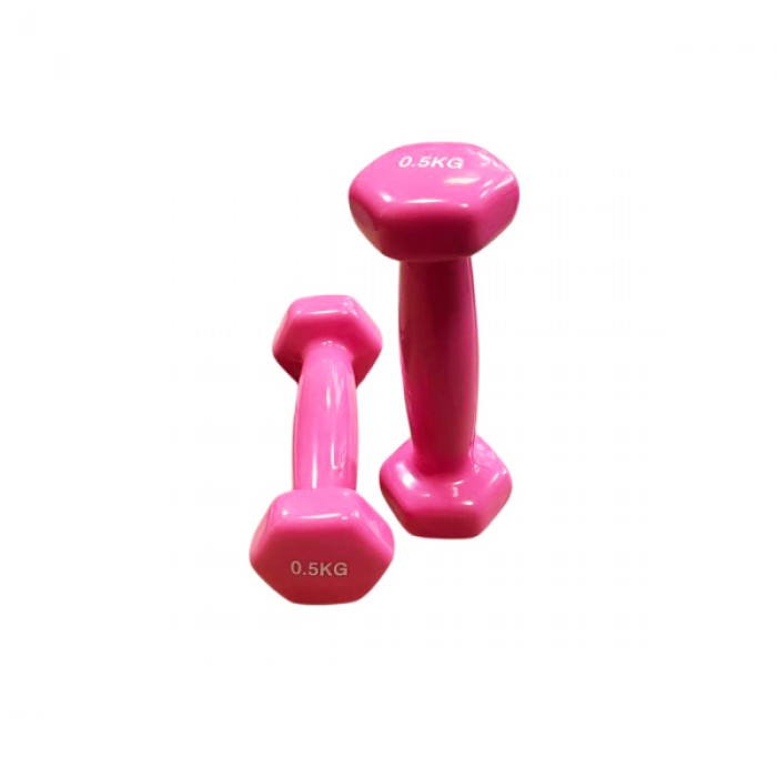 Гантель для фитнеса 0,5 кг 1шт с виниловым покрытием Generation Fitness FF51D3A-0.5kg (розовый)