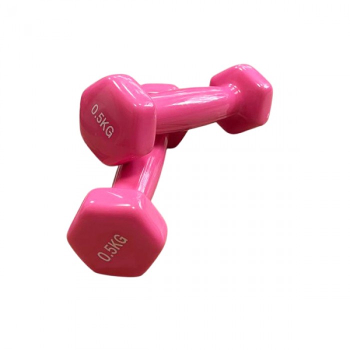 Гантель для фитнеса 0,5 кг 1шт с виниловым покрытием Generation Fitness FF51D3A-0.5kg (розовый)