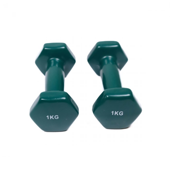 Гантель для фитнеса 1 кг 1шт с виниловым покрытием Generation Fitness FF51D3A-1kg (темно-зеленый)
