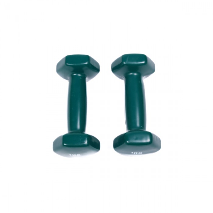 Гантель для фитнеса 1 кг 1шт с виниловым покрытием Generation Fitness FF51D3A-1kg (темно-зеленый)