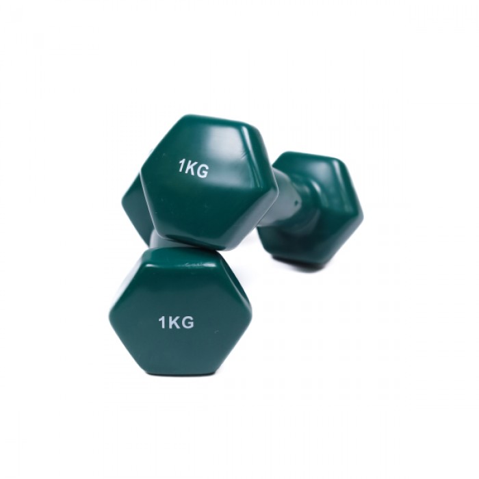 Гантель для фитнеса 1 кг 1шт с виниловым покрытием Generation Fitness FF51D3A-1kg (темно-зеленый)