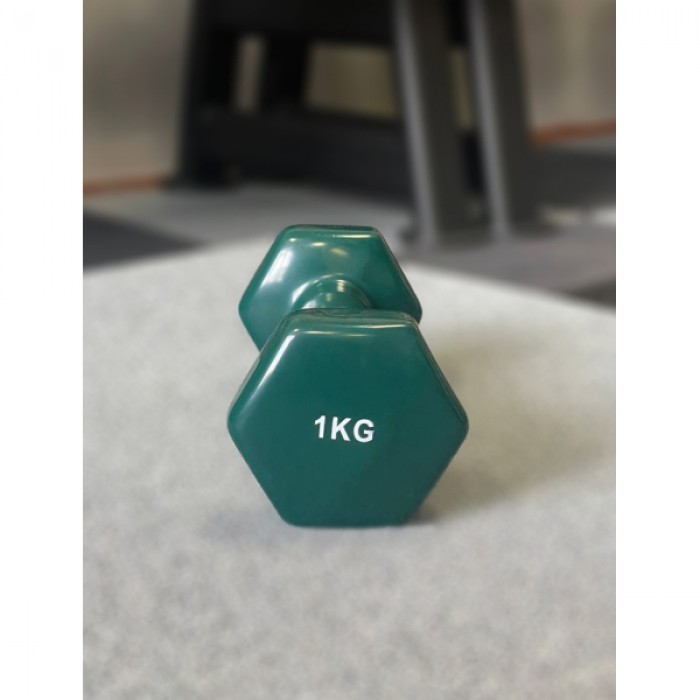 Гантель для фитнеса 1 кг 1шт с виниловым покрытием Generation Fitness FF51D3A-1kg (темно-зеленый)