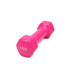 Гантель для фитнеса 1 кг 1шт с виниловым покрытием Generation Fitness FF51D3A-1kg (розовый)