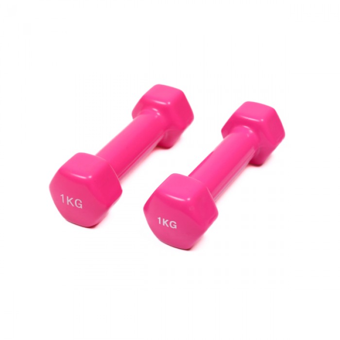 Гантель для фитнеса 1 кг 1шт с виниловым покрытием Generation Fitness FF51D3A-1kg (розовый)