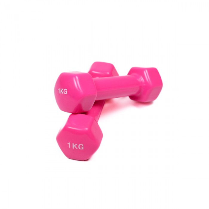 Гантель для фитнеса 1 кг 1шт с виниловым покрытием Generation Fitness FF51D3A-1kg (розовый)