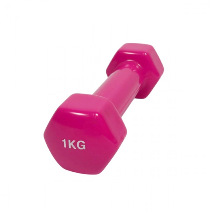 Гантель для фитнеса 1 кг 1шт с виниловым покрытием Generation Fitness FF51D3A-1kg (розовый)