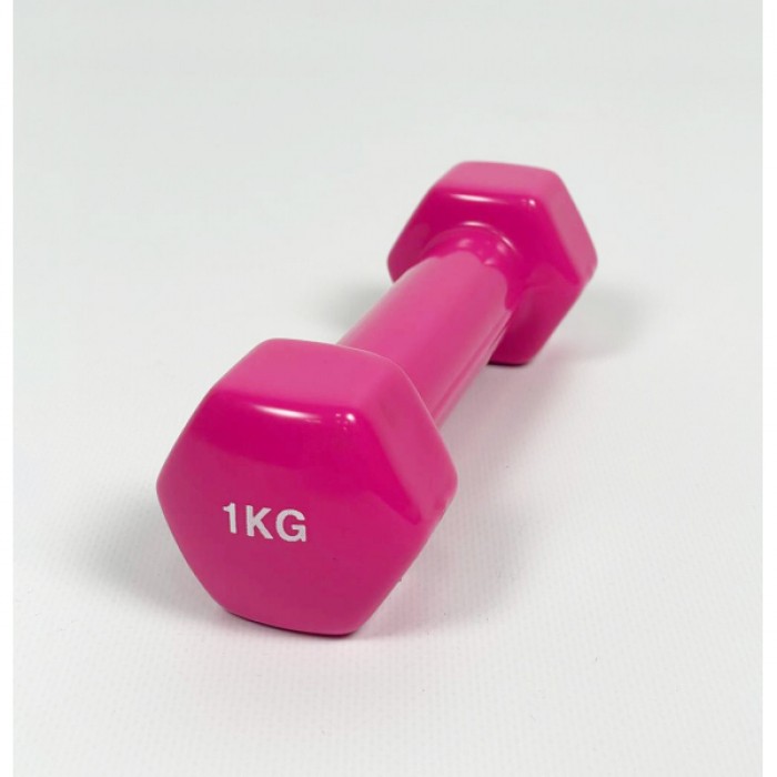 Гантель для фитнеса 1 кг 1шт с виниловым покрытием Generation Fitness FF51D3A-1kg (розовый)