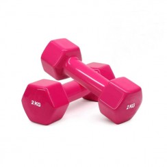 Гантель для фитнеса 2 кг 1шт с виниловым покрытием Generation Fitness FF51D3A-2kg (розовый)