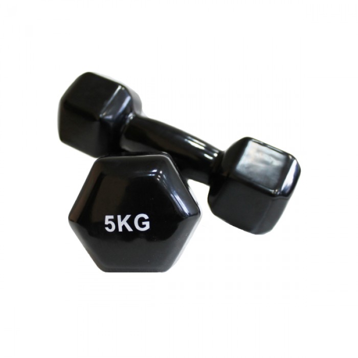 Гантель для фитнеса 5 кг 1шт с виниловым покрытием Generation Fitness FF51D3A-5kg (черный)