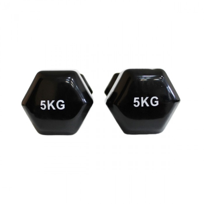 Гантель для фитнеса 5 кг 1шт с виниловым покрытием Generation Fitness FF51D3A-5kg (черный)