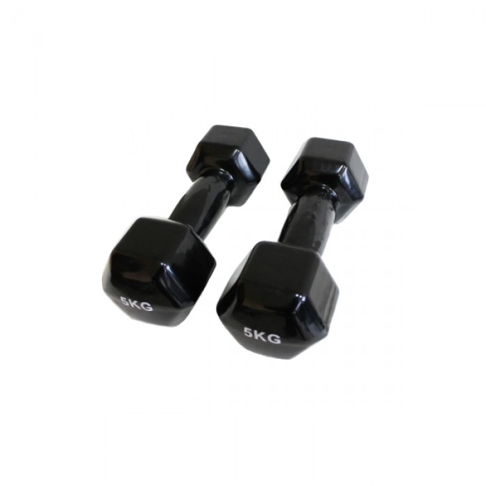 Гантель для фитнеса 5 кг 1шт с виниловым покрытием Generation Fitness FF51D3A-5kg (черный)