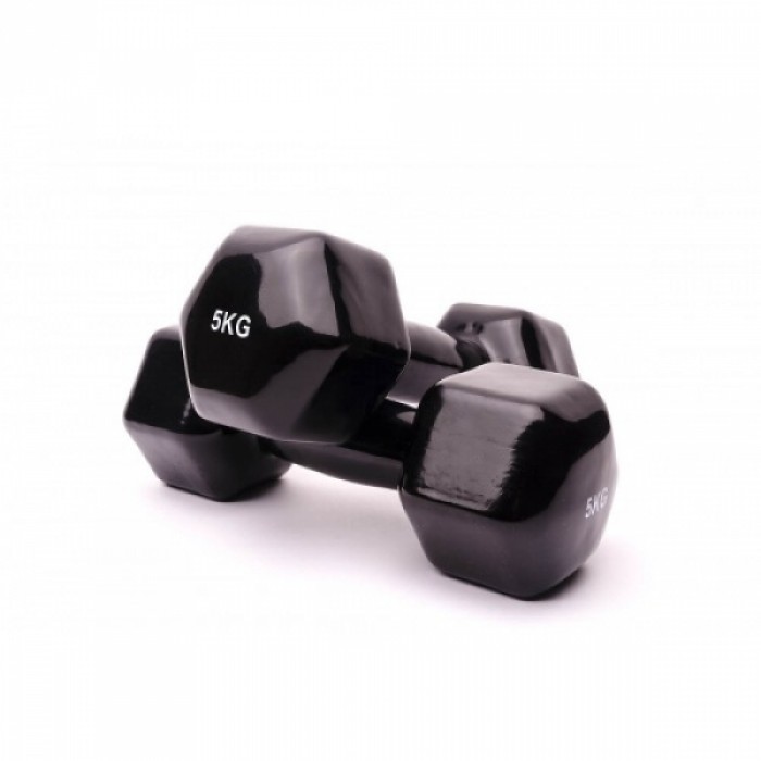 Гантель для фитнеса 5 кг 1шт с виниловым покрытием Generation Fitness FF51D3A-5kg (черный)