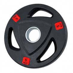 Диск 5 кг олимпийский обрезиненный черный Generation Fitness RCP18-5 кг