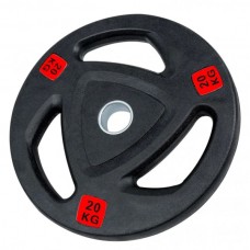 Диск 20 кг олімпійський обгумований чорний Generation Fitness RCP18-20 кг