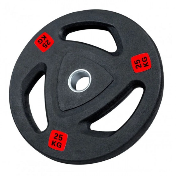 Диск 25 кг олимпийский обрезиненный черный Generation Fitness RCP18-25 кг