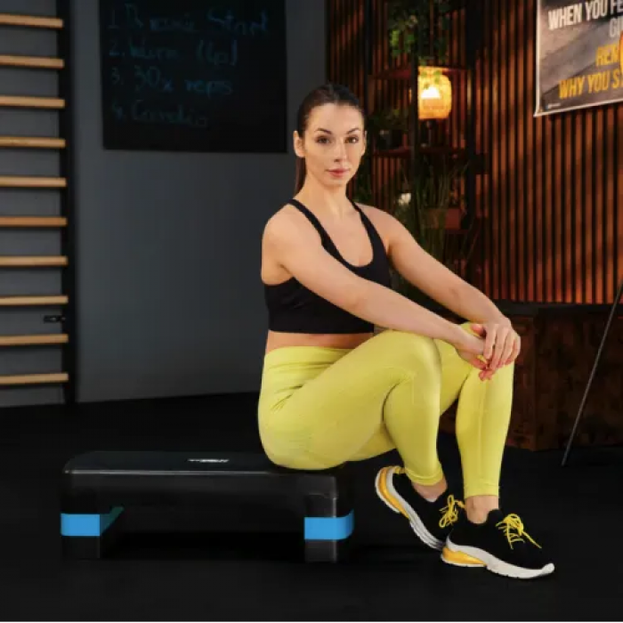 Степ платформа Trex Sport TX-030AS 3 рівня чорно-блакитний