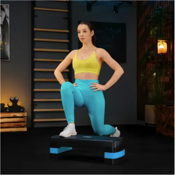 Степ платформа Trex Sport TX-030AS 3 рівня чорно-блакитний