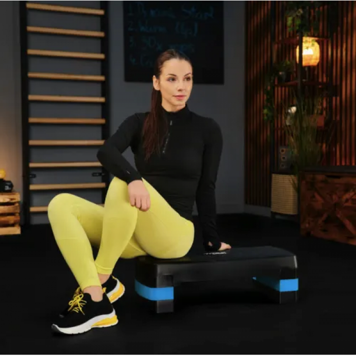 Степ платформа Trex Sport TX-030AS 3 рівня чорно-блакитний