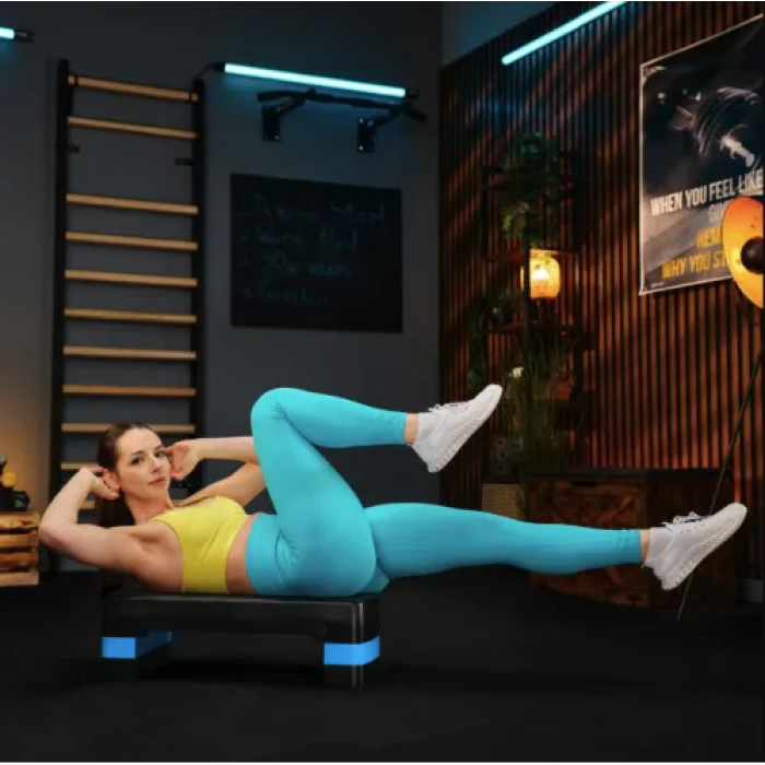 Степ платформа Trex Sport TX-030AS 3 рівня чорно-блакитний