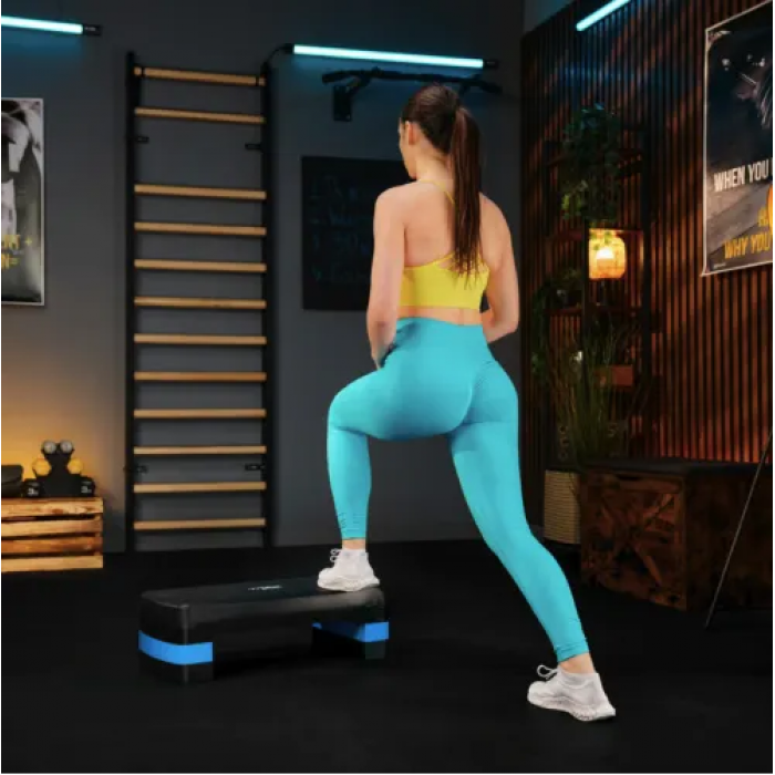 Степ платформа Trex Sport TX-030AS 3 рівня чорно-блакитний