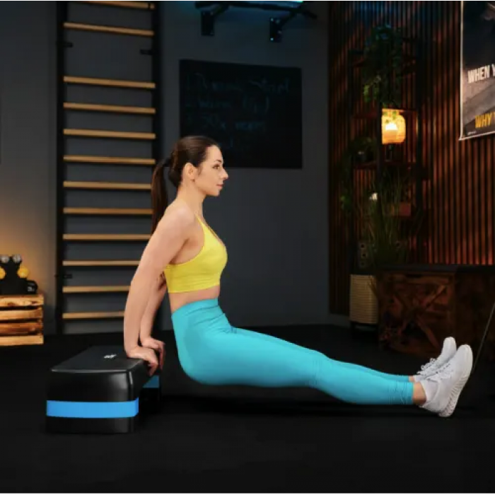 Степ платформа Trex Sport TX-030AS 3 рівня чорно-блакитний