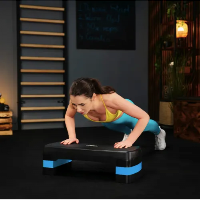 Степ платформа Trex Sport TX-030AS 3 рівня чорно-блакитний